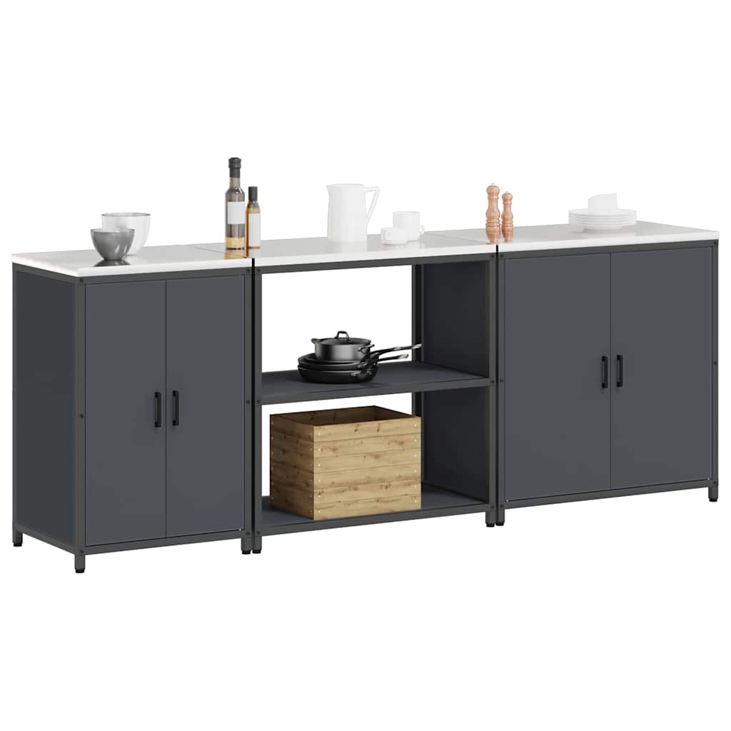 Ensemble de rangement cuisine 3 pcs Anthracite 240 x 50 x 92 cm