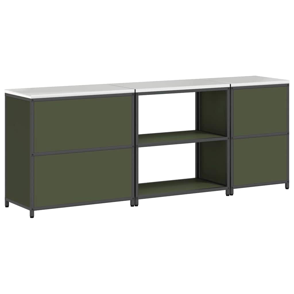 Ensemble de rangement cuisine 3 pcs Vert olive 240 x 50 x 92 cm
