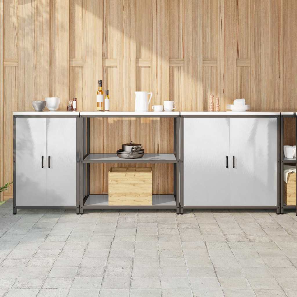 Ensemble de rangement cuisine 3 pcs Argent 240 x 50 x 92 cm