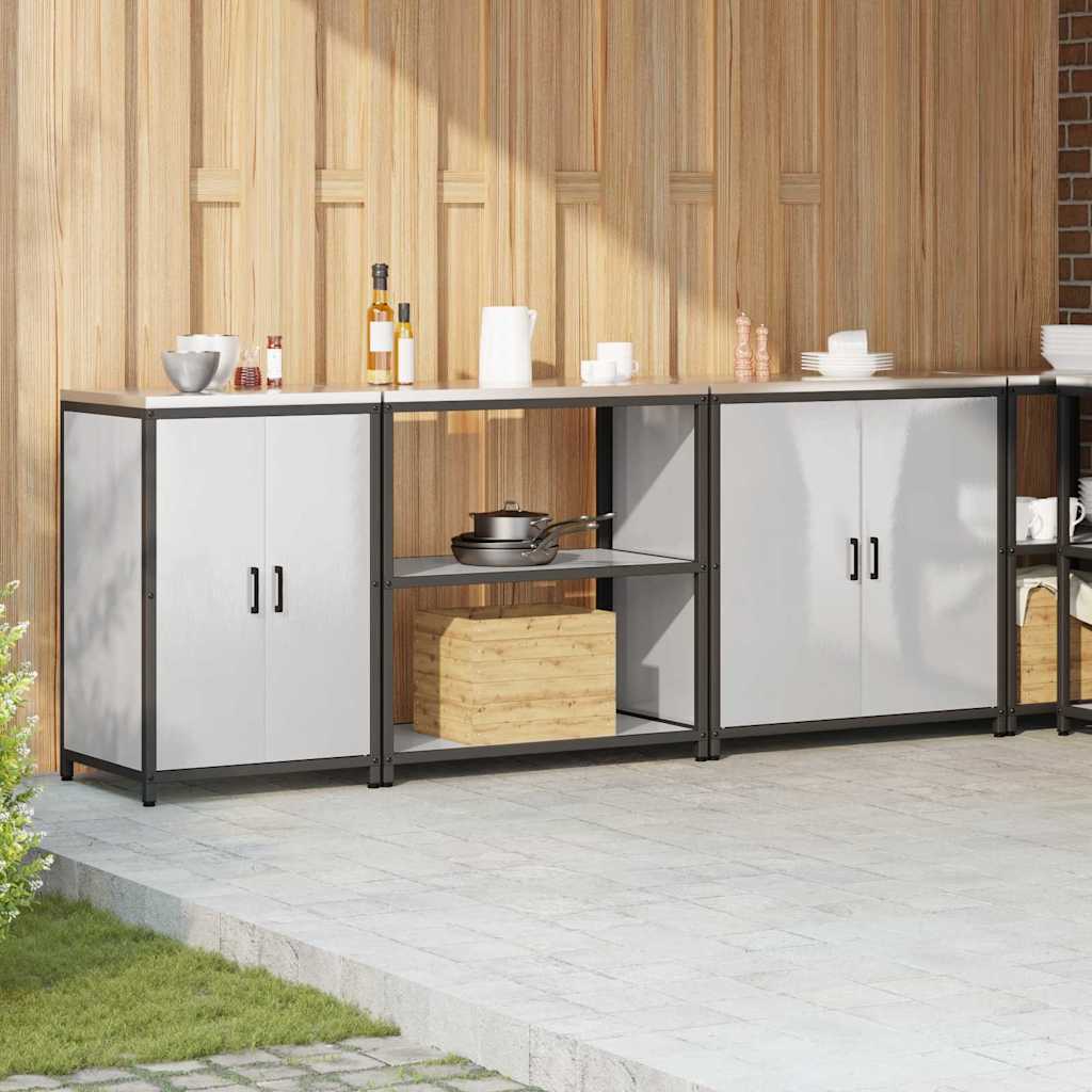 Ensemble de rangement cuisine 3 pcs Argent 240 x 50 x 92 cm