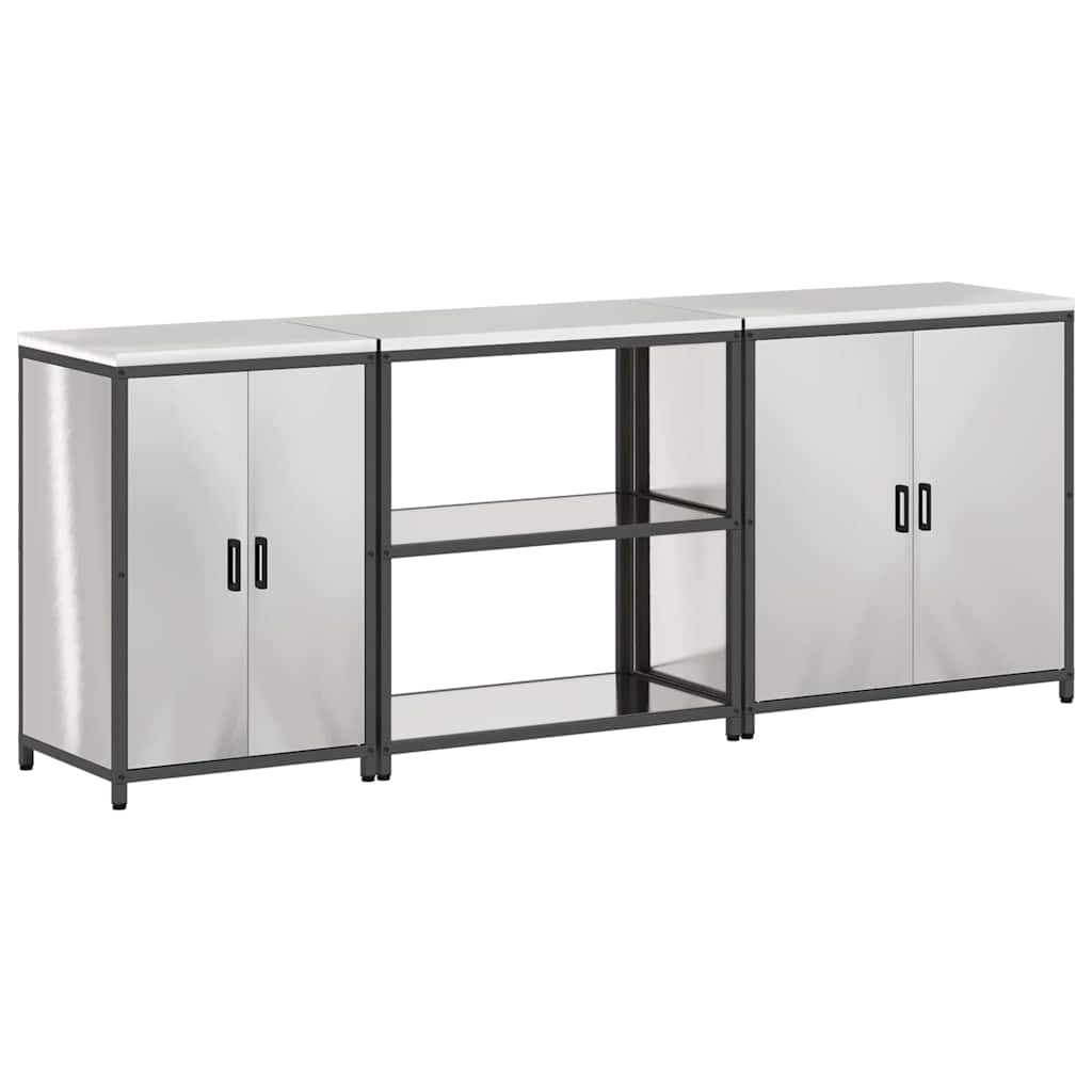 Ensemble de rangement cuisine 3 pcs Argent 240 x 50 x 92 cm