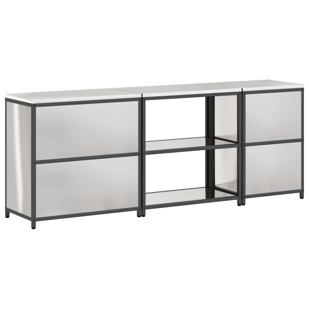 Ensemble de rangement cuisine 3 pcs Argent 240 x 50 x 92 cm