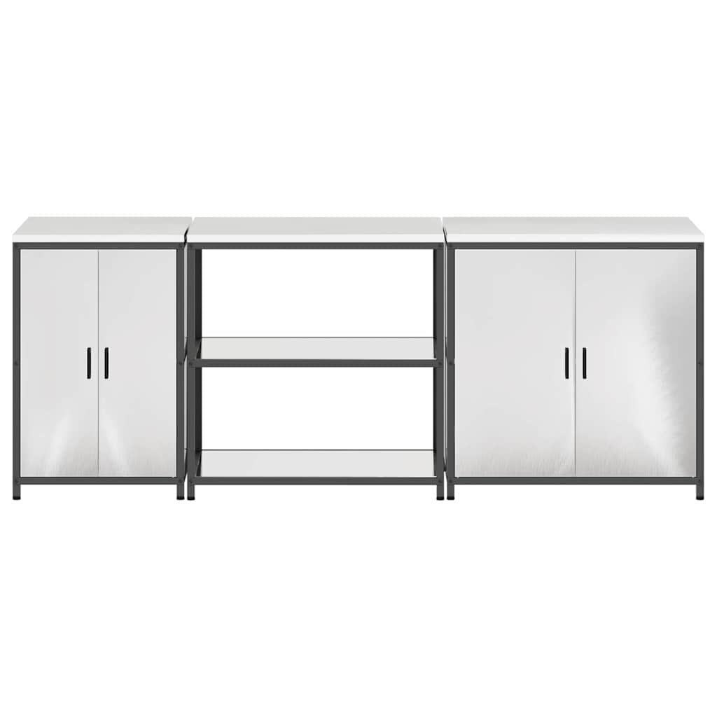 Ensemble de rangement cuisine 3 pcs Argent 240 x 50 x 92 cm