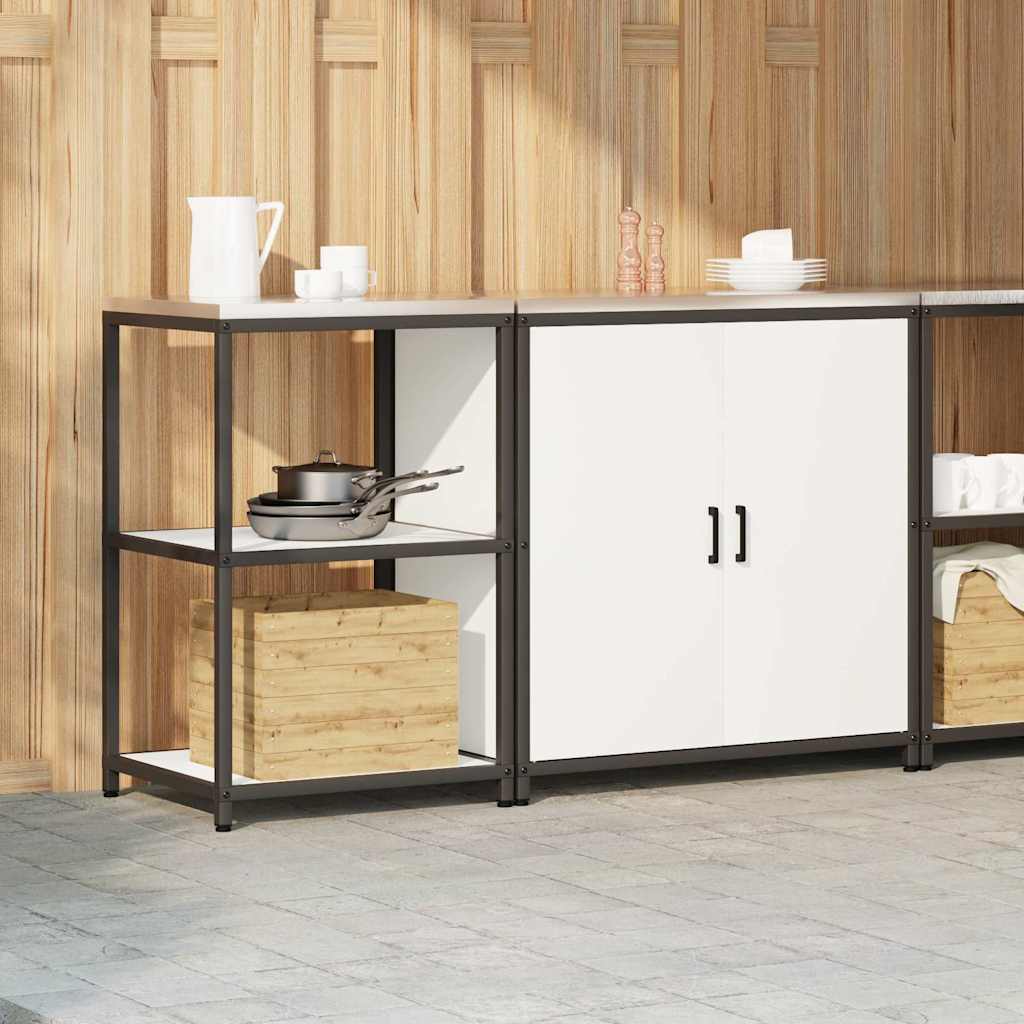 Ensemble de rangement cuisine 2 pcs Blanc 150 x 50 x 92 cm