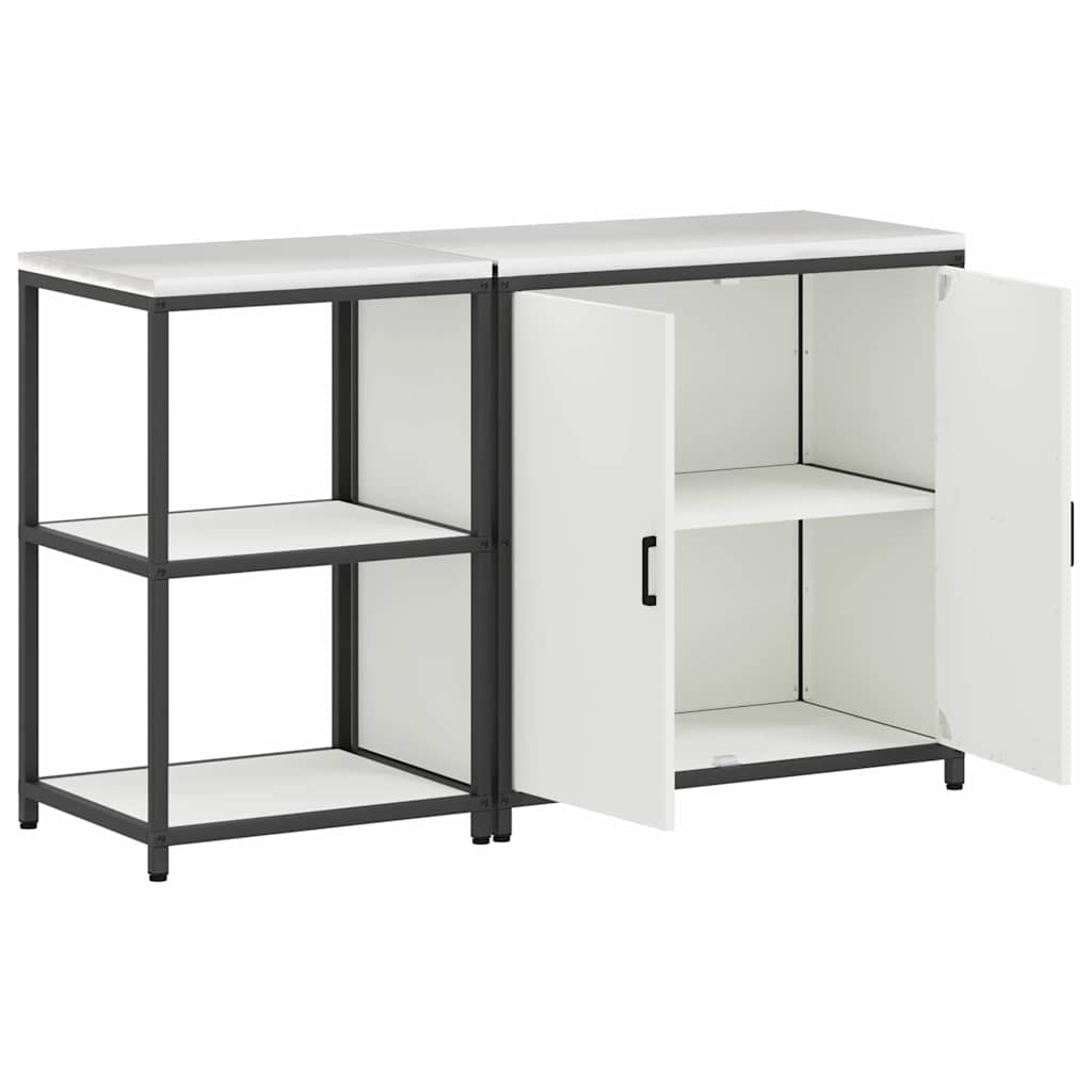 Ensemble de rangement cuisine 2 pcs Blanc 150 x 50 x 92 cm