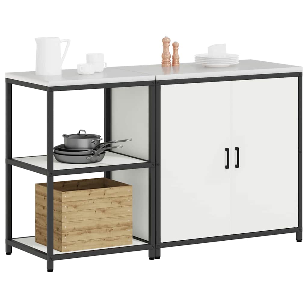 Ensemble de rangement cuisine 2 pcs Blanc 150 x 50 x 92 cm