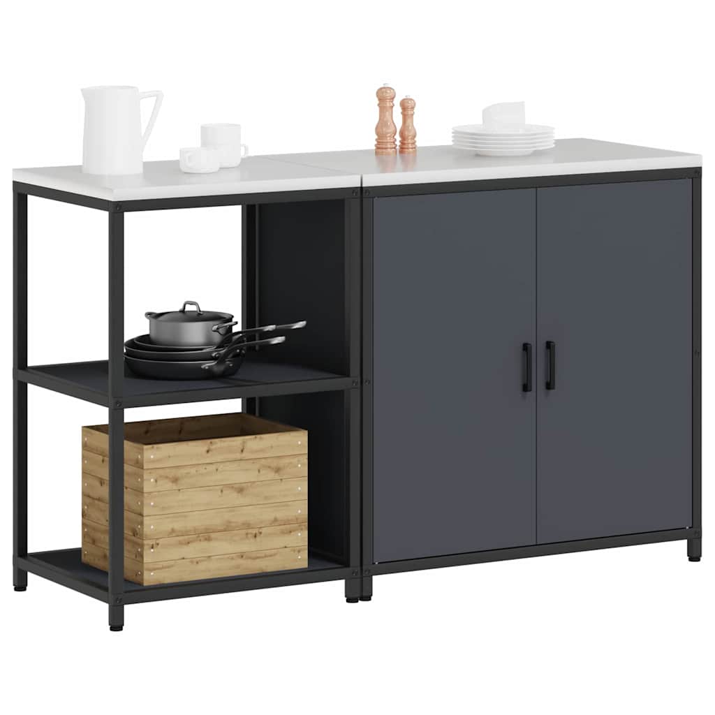 Ensemble de rangement cuisine 2 pcs Anthracite 150 x 50 x 92 cm