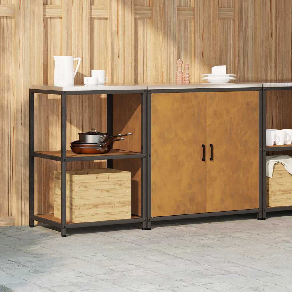Ensemble de rangement cuisine 2 pcs Rouillé 150 x 50 x 92 cm