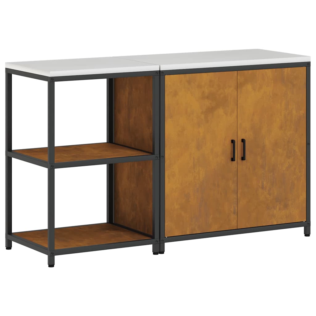 Ensemble de rangement cuisine 2 pcs Rouillé 150 x 50 x 92 cm