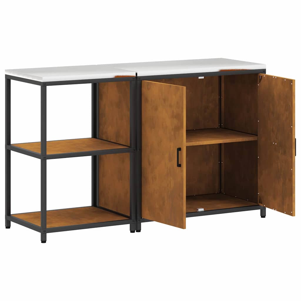 Ensemble de rangement cuisine 2 pcs Rouillé 150 x 50 x 92 cm