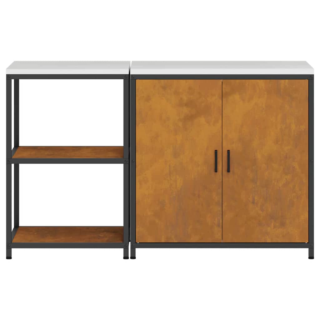 Ensemble de rangement cuisine 2 pcs Rouillé 150 x 50 x 92 cm