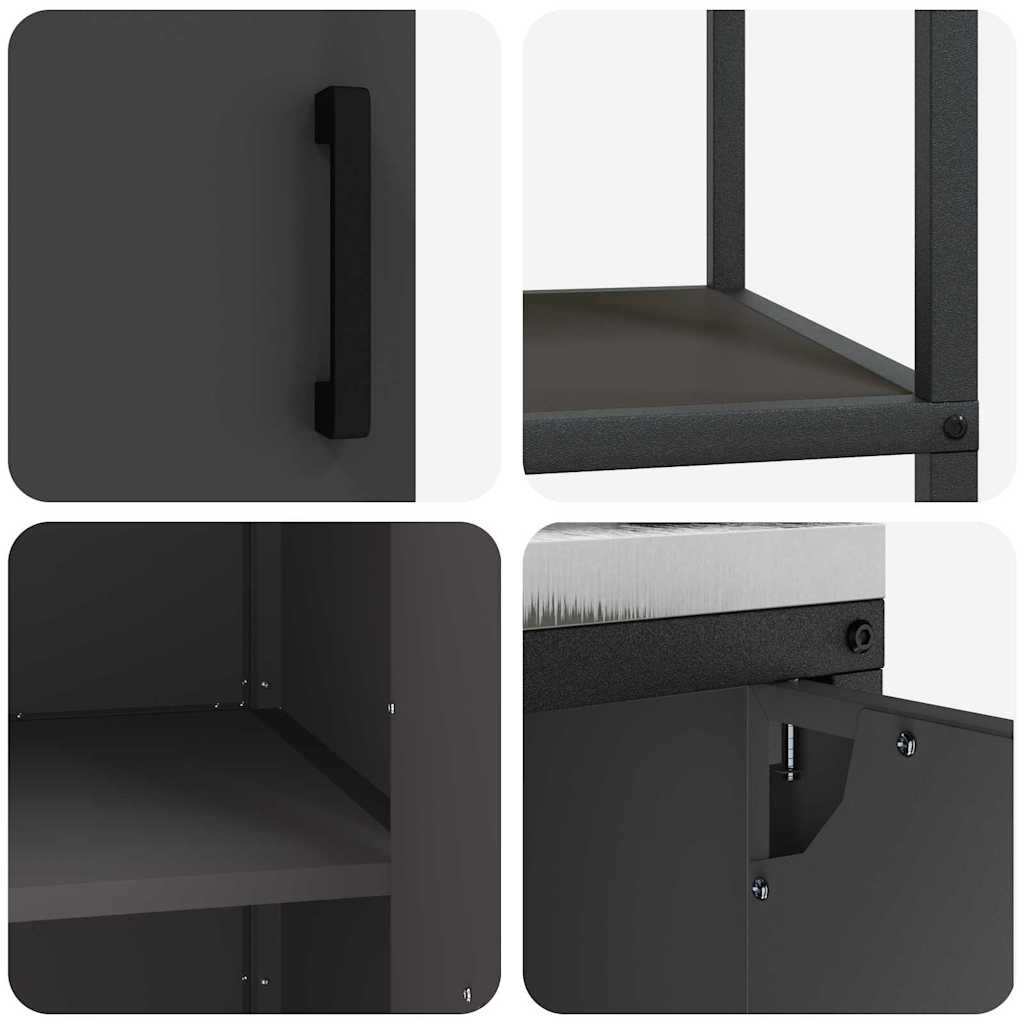 Ensemble de rangement cuisine 2 pcs Noir 120 x 50 x 92 cm