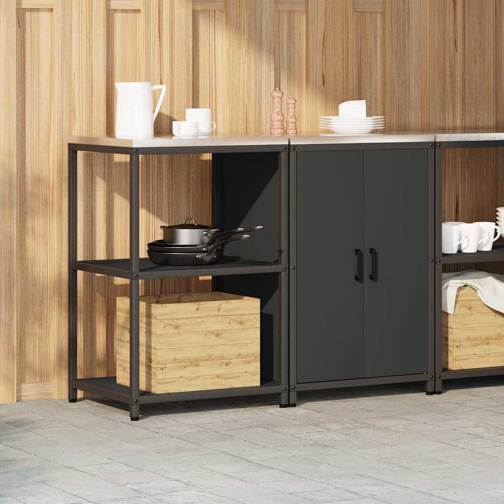 Ensemble de rangement cuisine 2 pcs Noir 120 x 50 x 92 cm