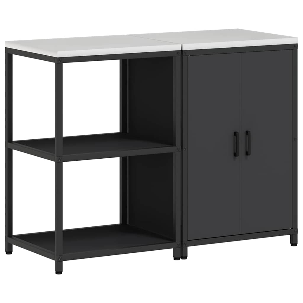 Ensemble de rangement cuisine 2 pcs Noir 120 x 50 x 92 cm