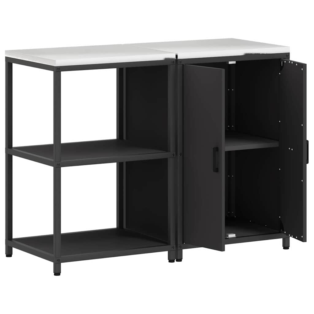 Ensemble de rangement cuisine 2 pcs Noir 120 x 50 x 92 cm