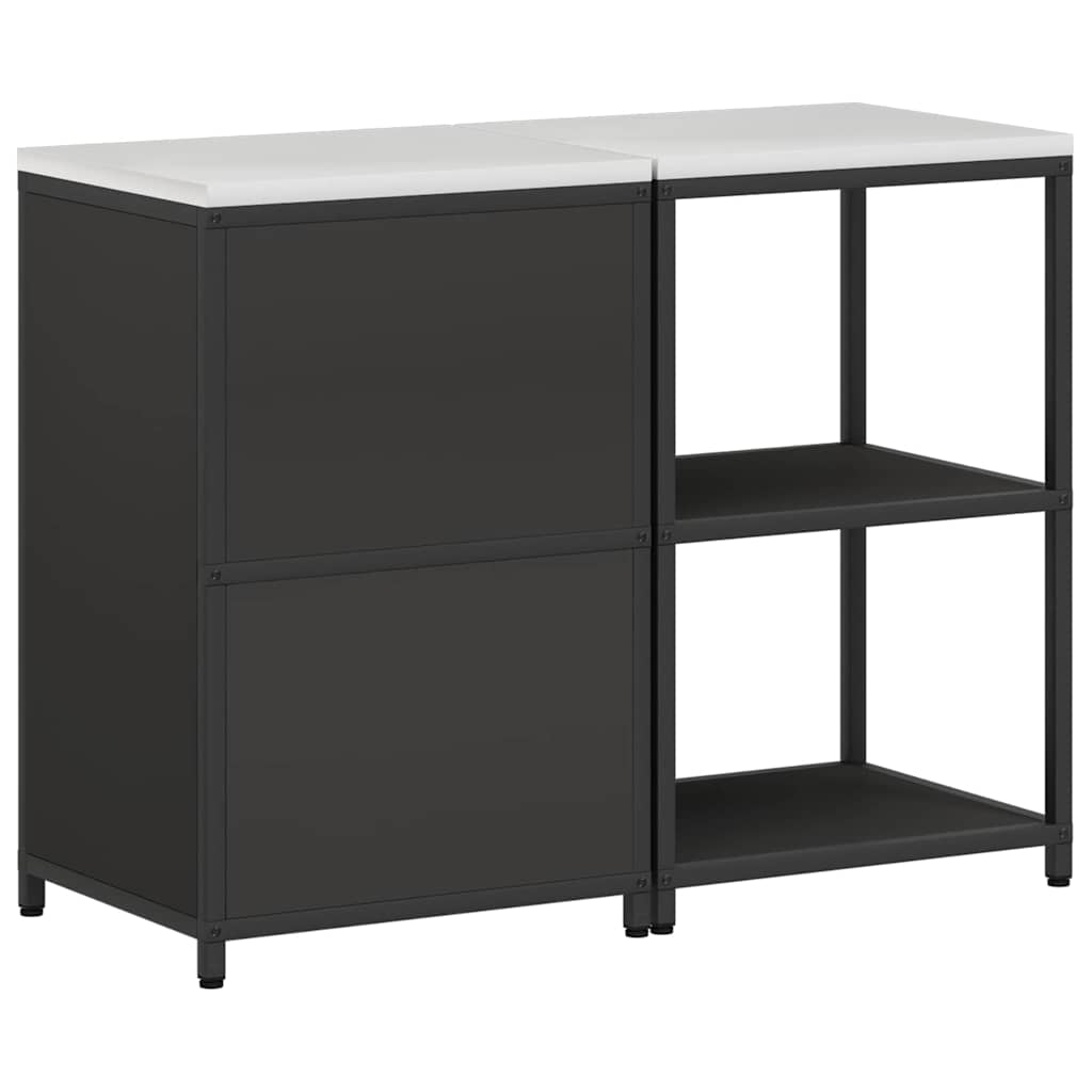 Ensemble de rangement cuisine 2 pcs Noir 120 x 50 x 92 cm