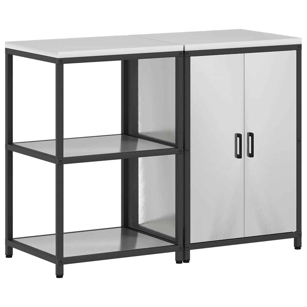 Ensemble de rangement cuisine 2 pcs Argent 120 x 50 x 92 cm