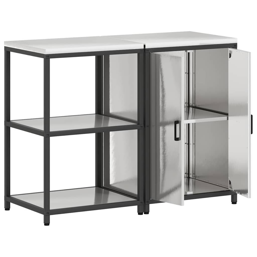 Ensemble de rangement cuisine 2 pcs Argent 120 x 50 x 92 cm