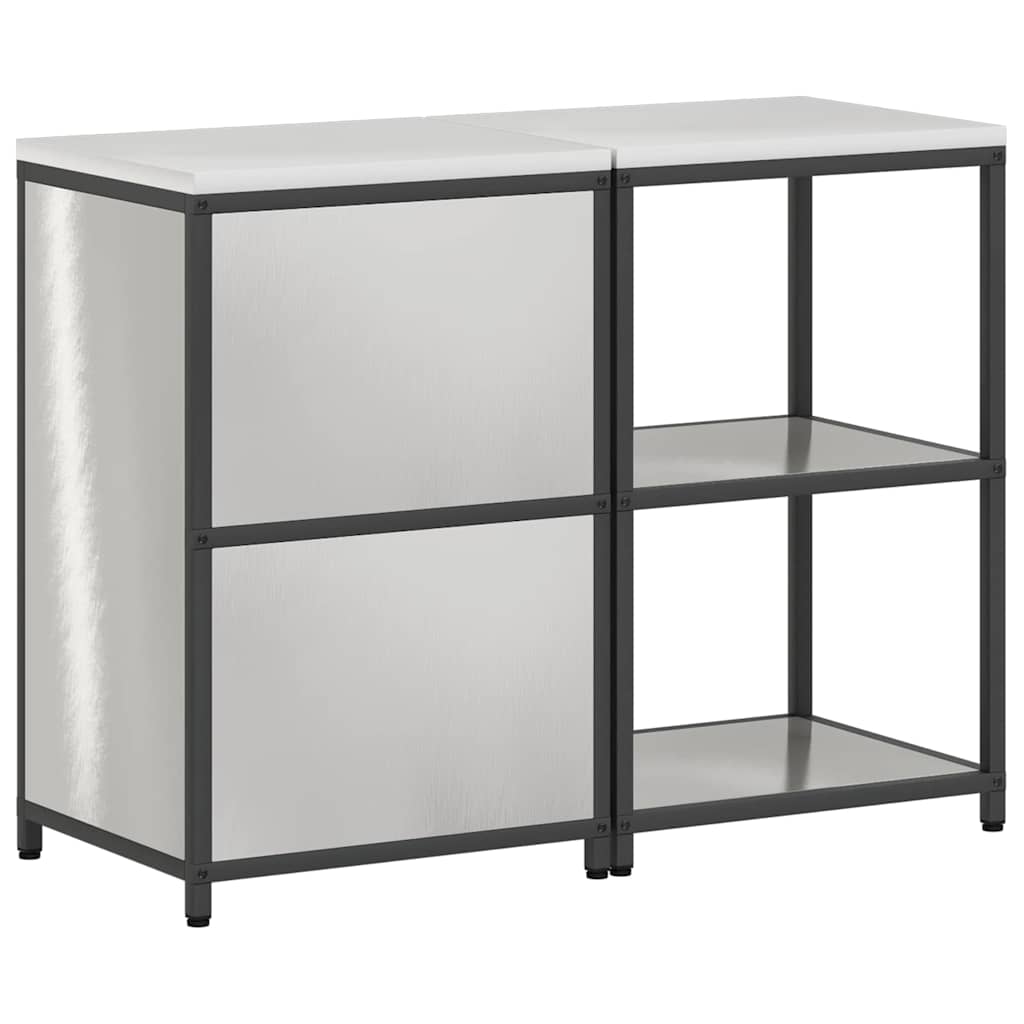 Ensemble de rangement cuisine 2 pcs Argent 120 x 50 x 92 cm