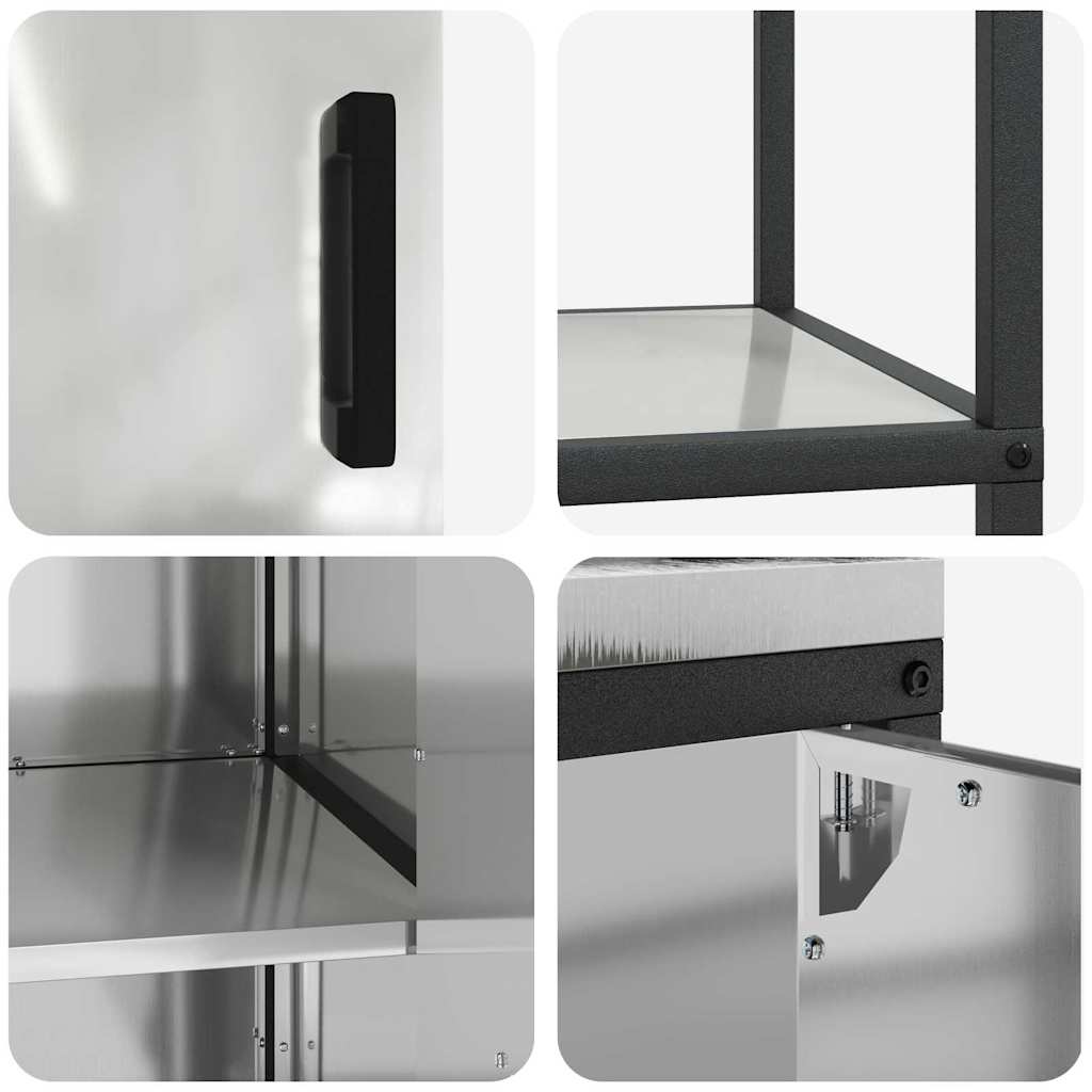 Ensemble de rangement cuisine 2 pcs Argent 120 x 50 x 92 cm