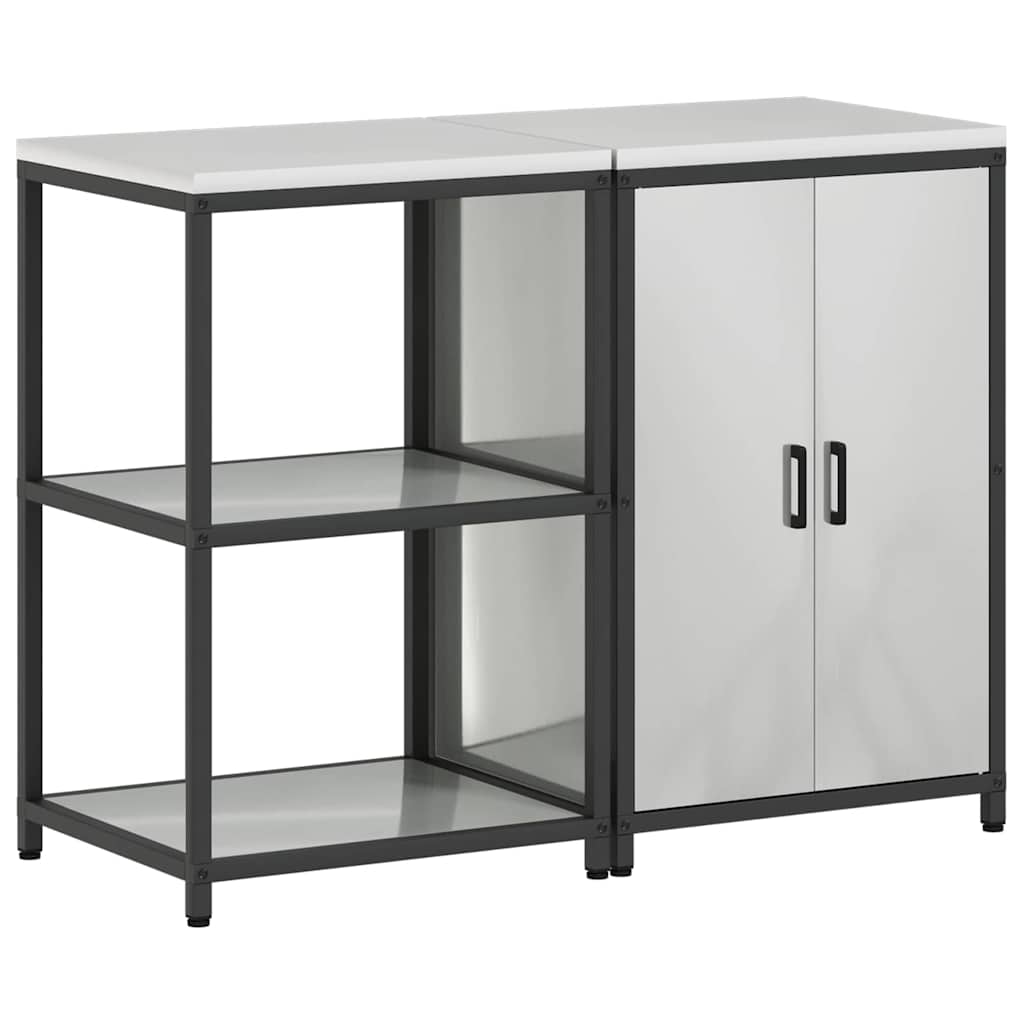 Ensemble de rangement cuisine 2 pcs Argent 120 x 50 x 92 cm