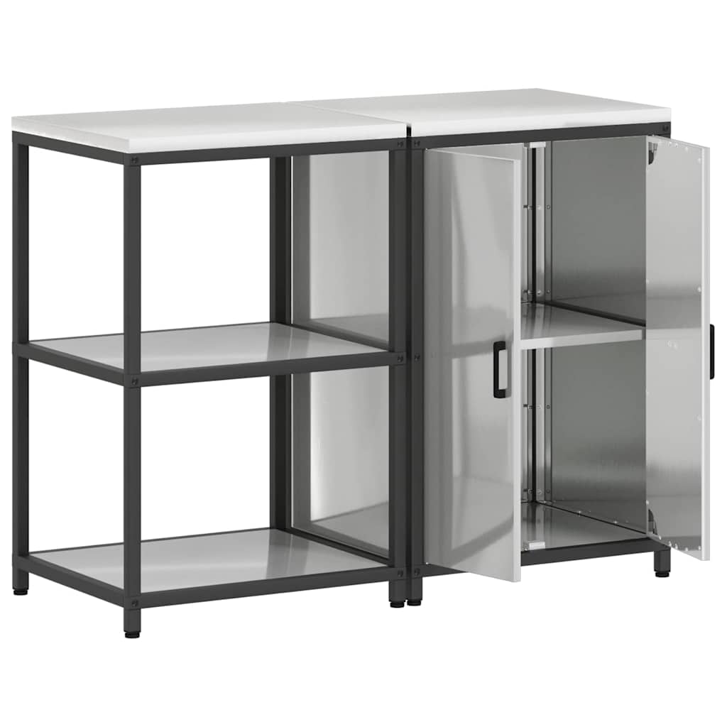 Ensemble de rangement cuisine 2 pcs Argent 120 x 50 x 92 cm