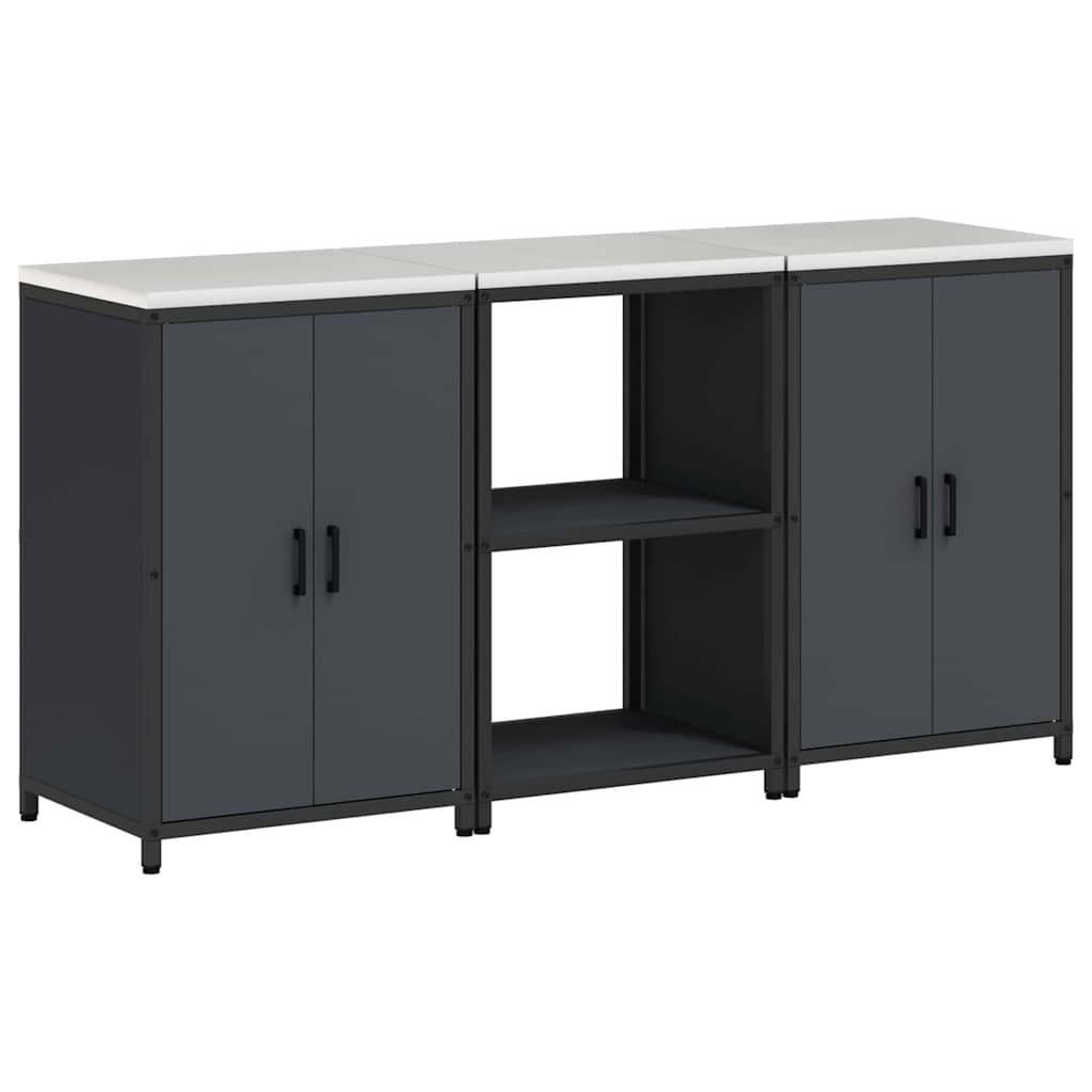 Ensemble de rangement cuisine 3 pcs Anthracite 180 x 50 x 92 cm