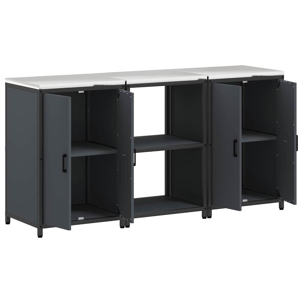 Ensemble de rangement cuisine 3 pcs Anthracite 180 x 50 x 92 cm