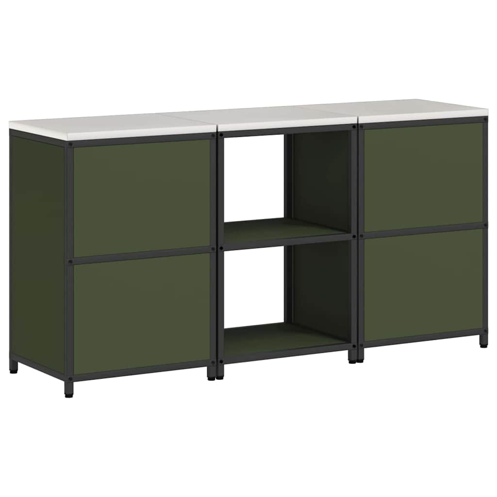 Ensemble de rangement cuisine 3 pcs Vert olive 180 x 50 x 92 cm