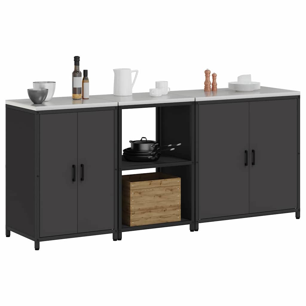 Ensemble de rangement cuisine Other 3 pcs Noir 210 x 50 x 92 cm
