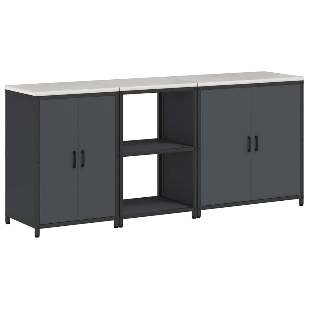 Ensemble de rangement cuisine 3 pcs Anthracite 210 x 50 x 92 cm