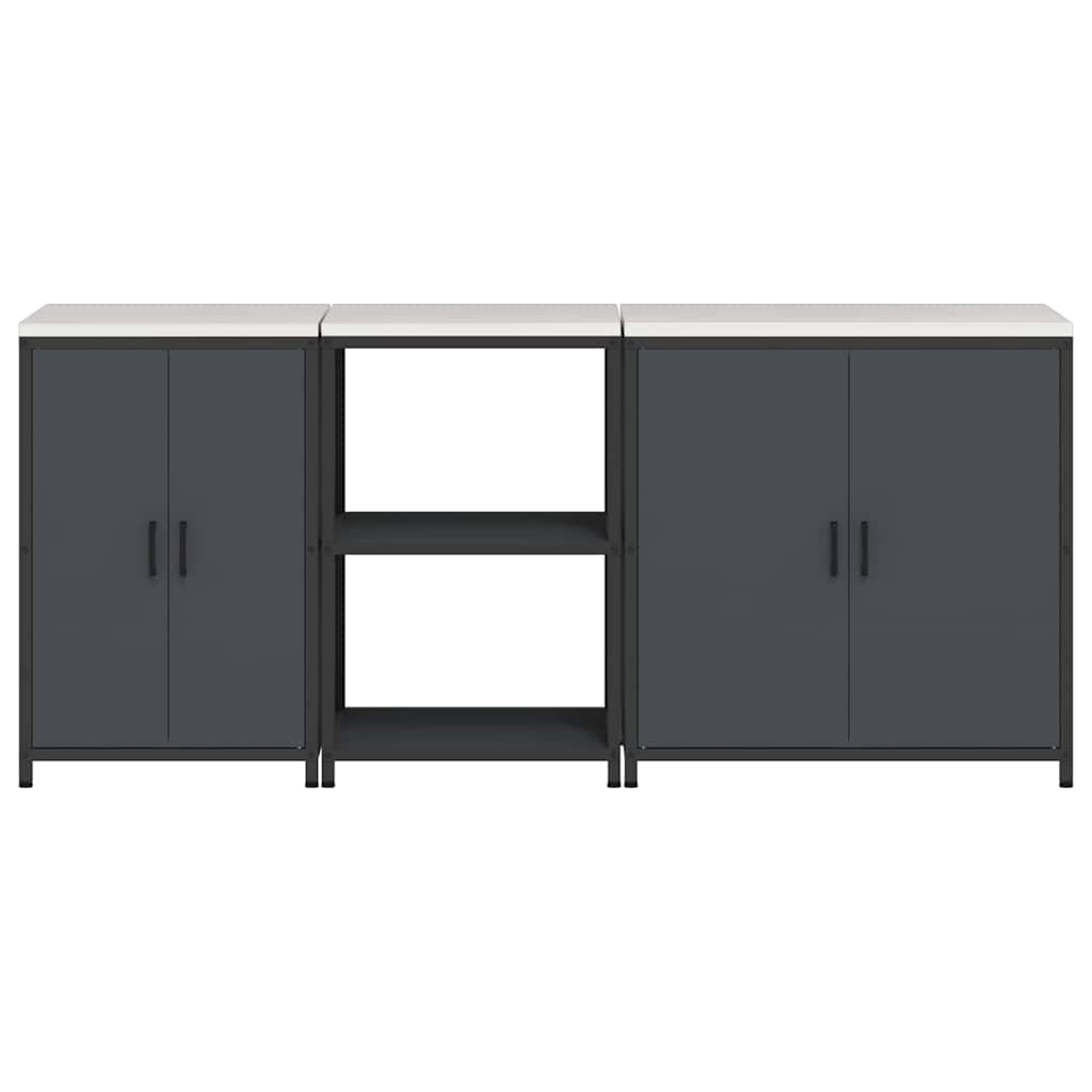 Ensemble de rangement cuisine 3 pcs Anthracite 210 x 50 x 92 cm