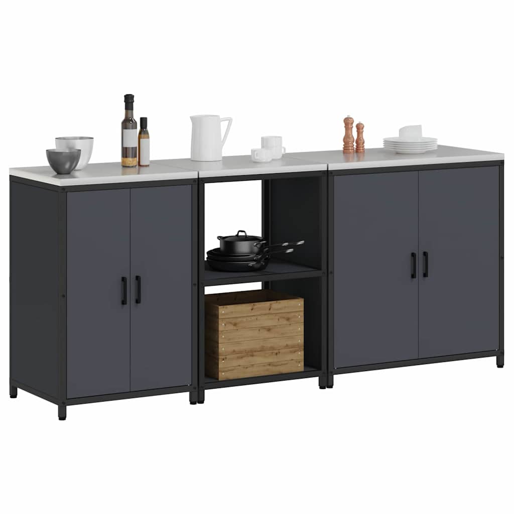Ensemble de rangement cuisine 3 pcs Anthracite 210 x 50 x 92 cm