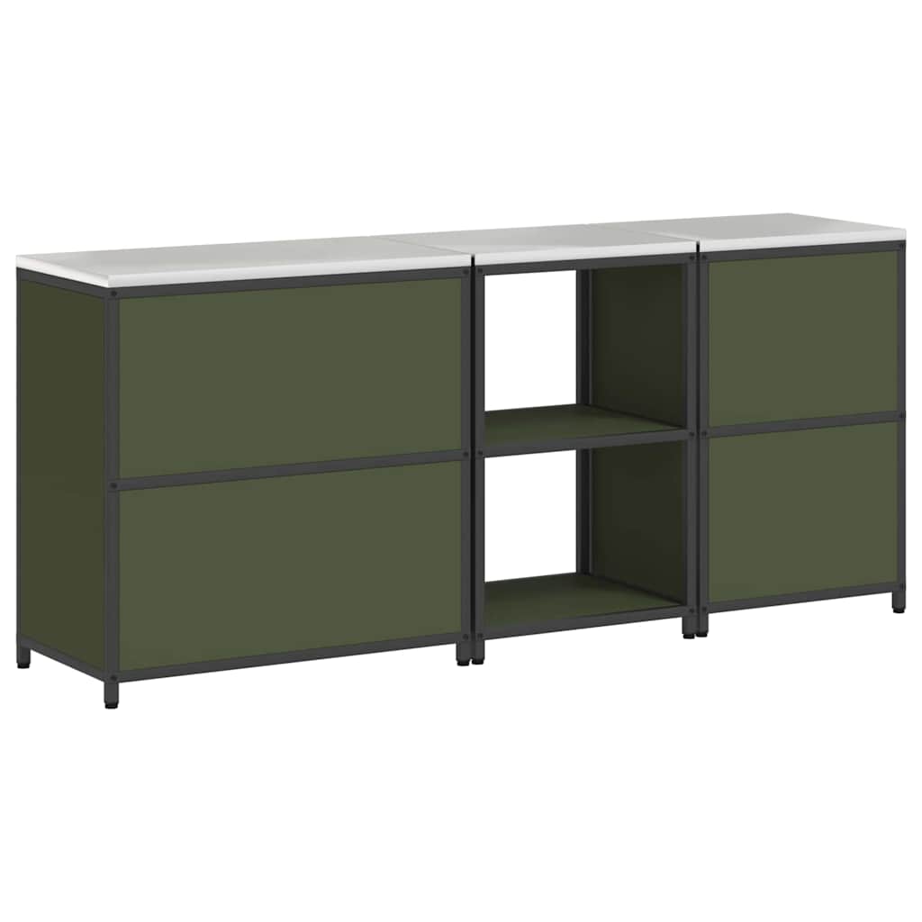 Ensemble de rangement cuisine 3 pcs Vert olive 210 x 50 x 92 cm