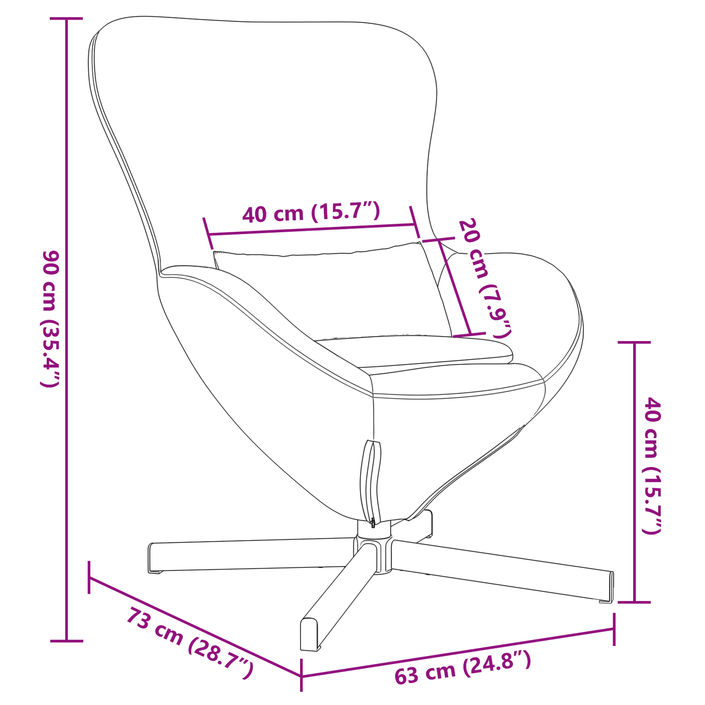 Fauteuil œuf Bleu Velours