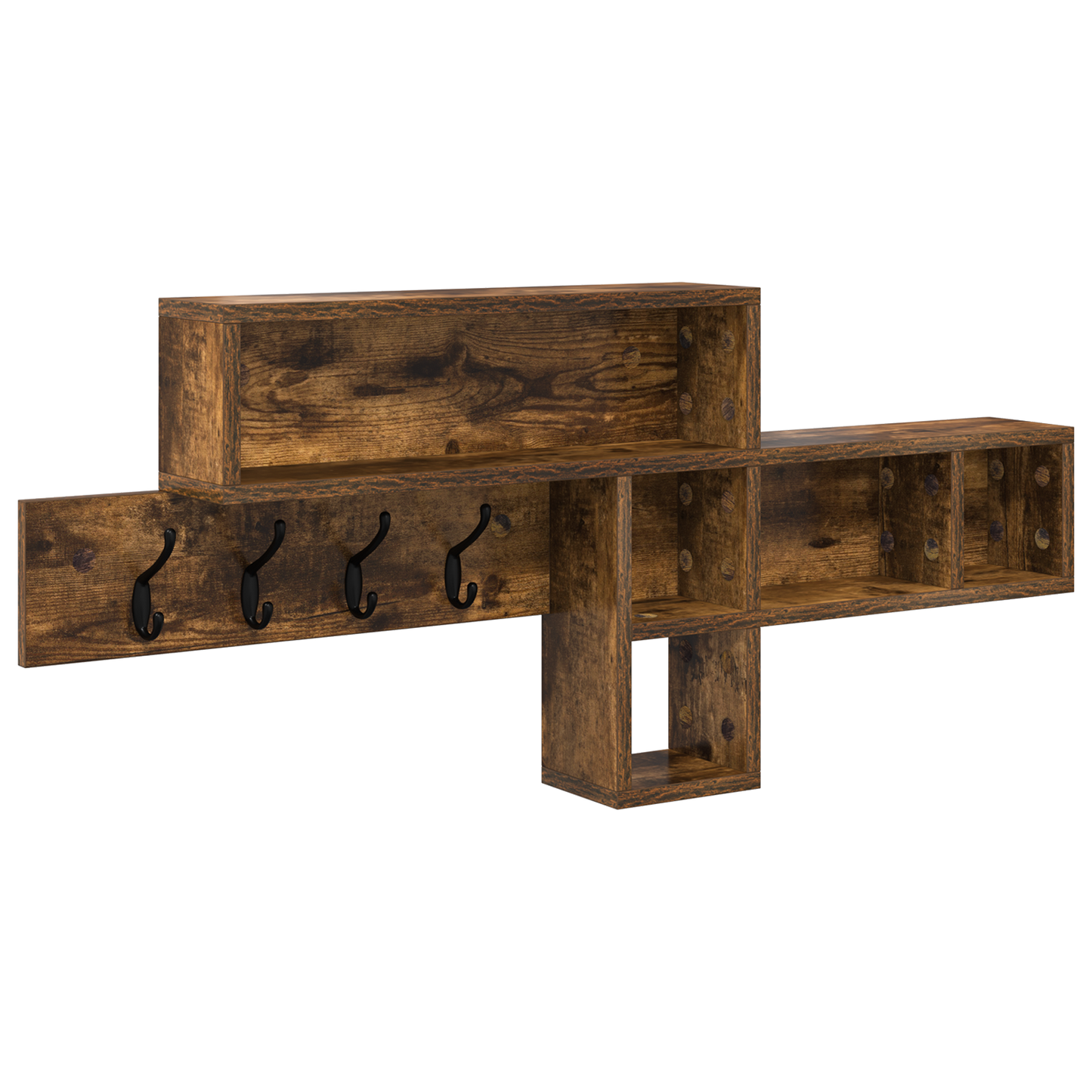 Porte-manteau mural avec étagère Chêne fumé 100 x 12 x 43,5 cm
