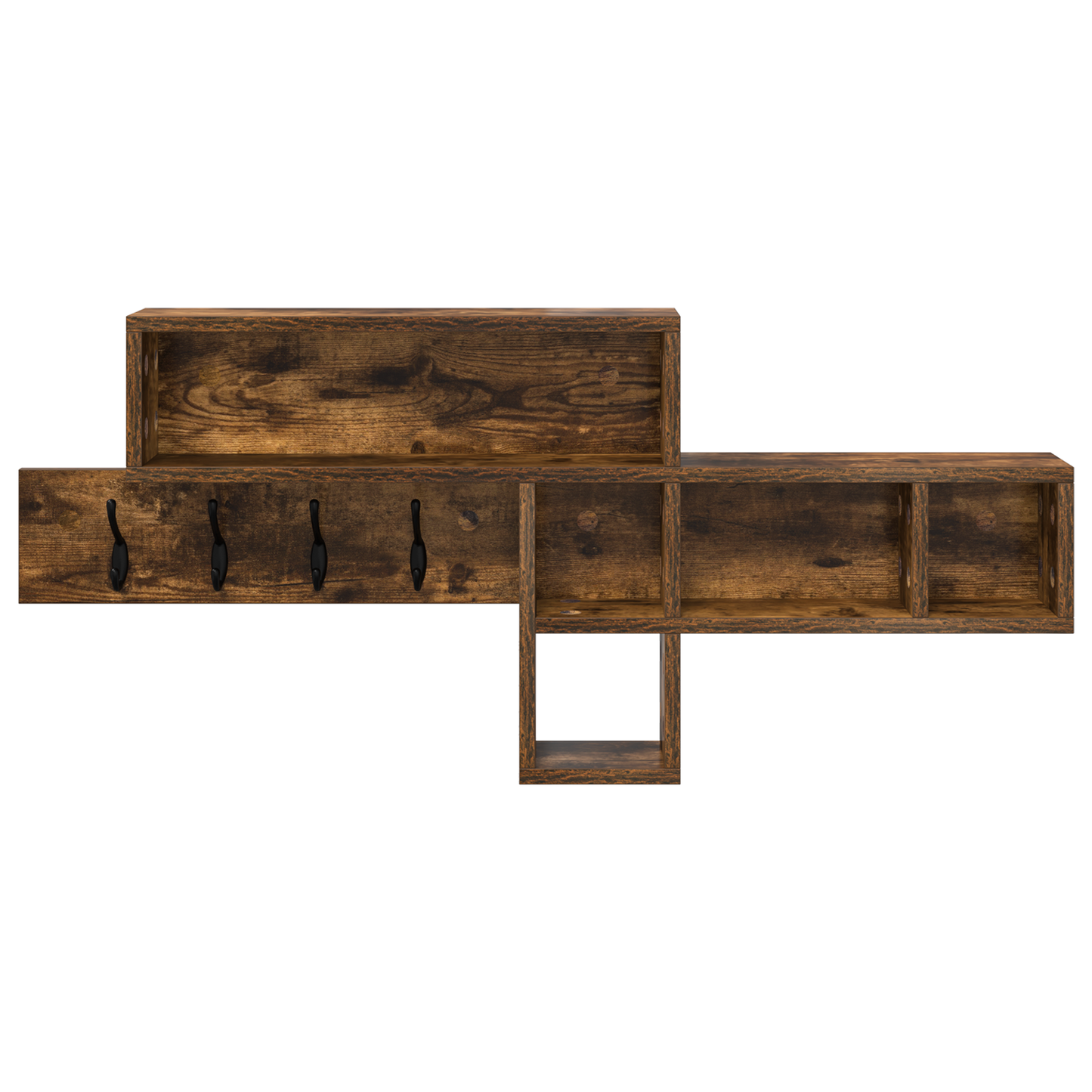 Porte-manteau mural avec étagère Chêne fumé 100 x 12 x 43,5 cm