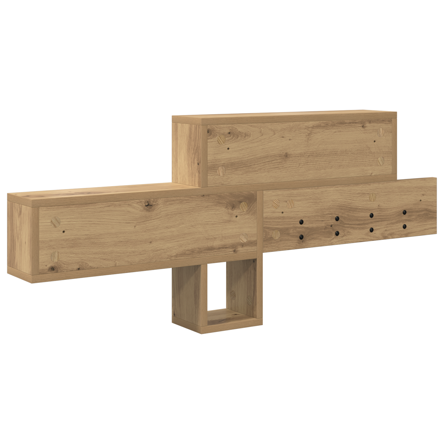 Porte-manteau mural chêne artisanal 100 x 12 x 43,5 cm