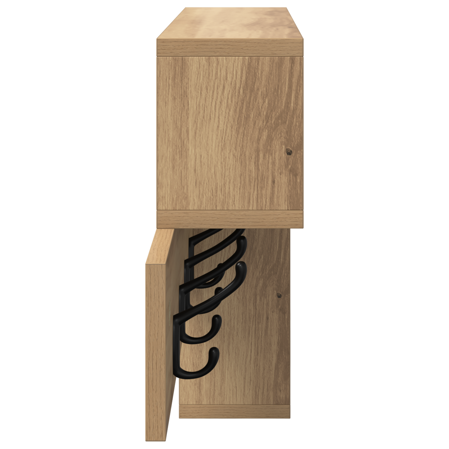 Porte-manteau mural chêne artisanal 100 x 12 x 43,5 cm