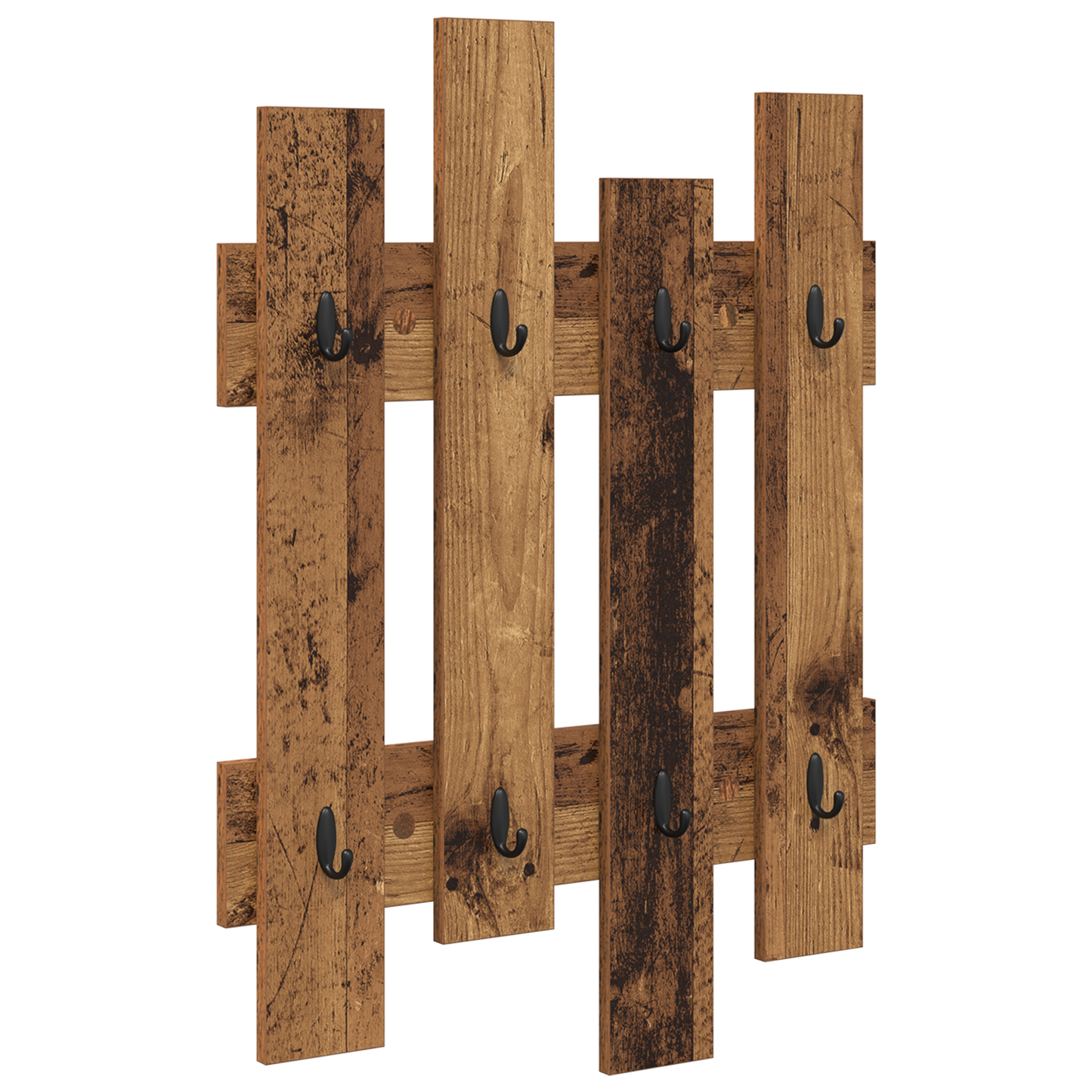 Porte-manteau mural Montage mural Bois ancien 60 x 3 x 82 cm