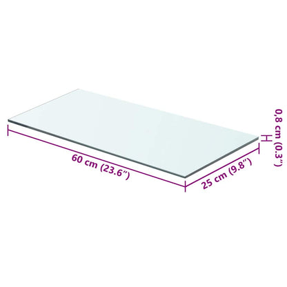 Panneau pour étagère Verre transparent 60 x 25 cm