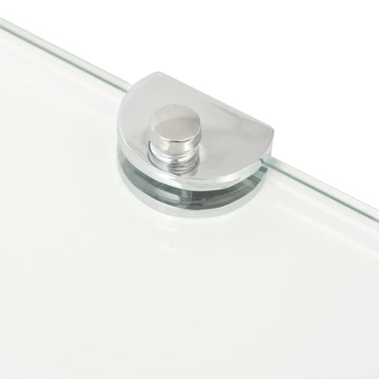 Étagère de coin et supports chromés Verre transparent 45x45 cm