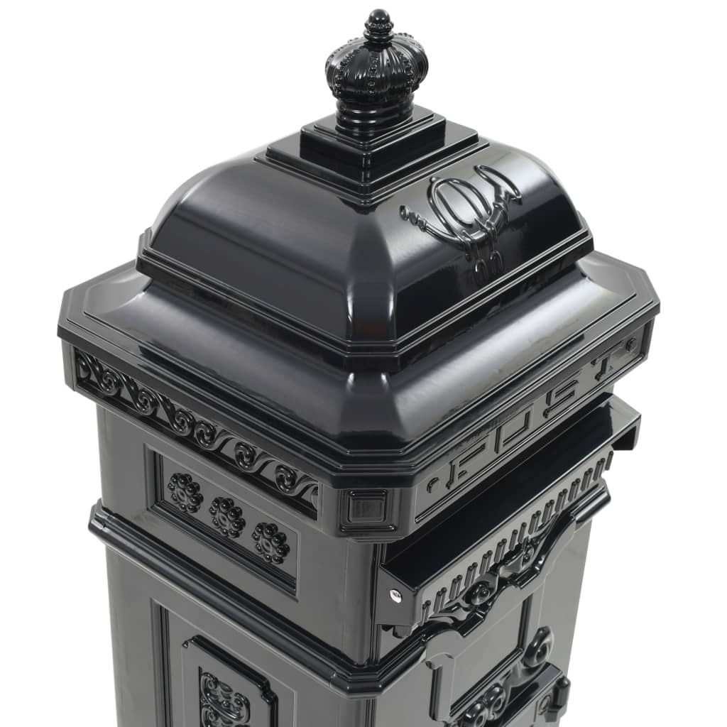 Boîte aux lettres à pilier Aluminium Vintage antirouille Noir