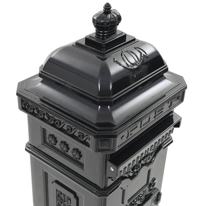 Boîte aux lettres à pilier Aluminium Vintage antirouille Noir