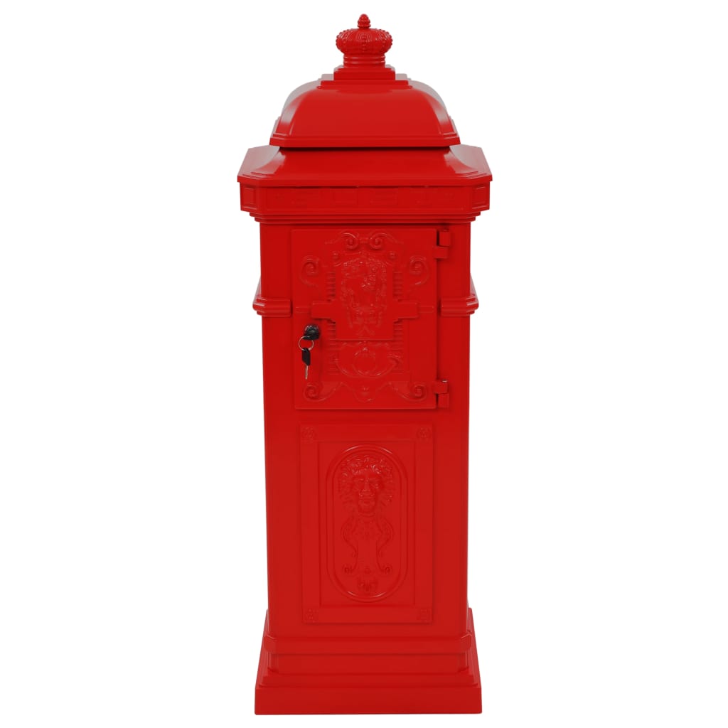 Boîte aux lettres à pilier Aluminium Vintage antirouille Rouge