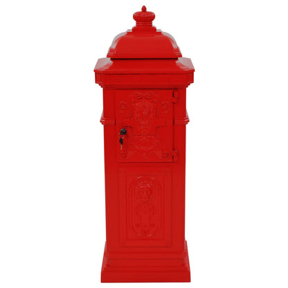 Boîte aux lettres à pilier Aluminium Vintage antirouille Rouge