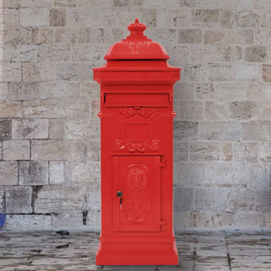 Boîte aux lettres à pilier Aluminium Vintage antirouille Rouge