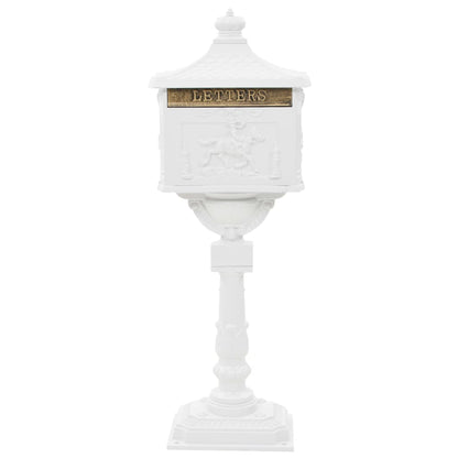 Boîte aux lettres sur pied Aluminium Vintage Antirouille Blanc