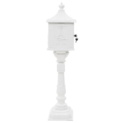Boîte aux lettres sur pied Aluminium Vintage Antirouille Blanc