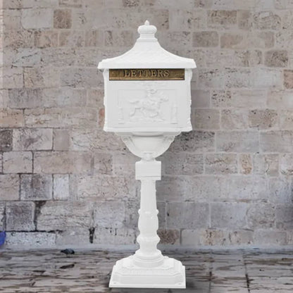 Boîte aux lettres sur pied Aluminium Vintage Antirouille Blanc